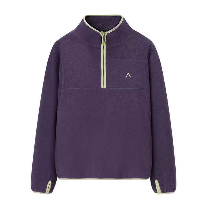 Sweat-shirt en polaire pour femmes avec col haut et détails de fermeture éclair pratiques Chic & Stil