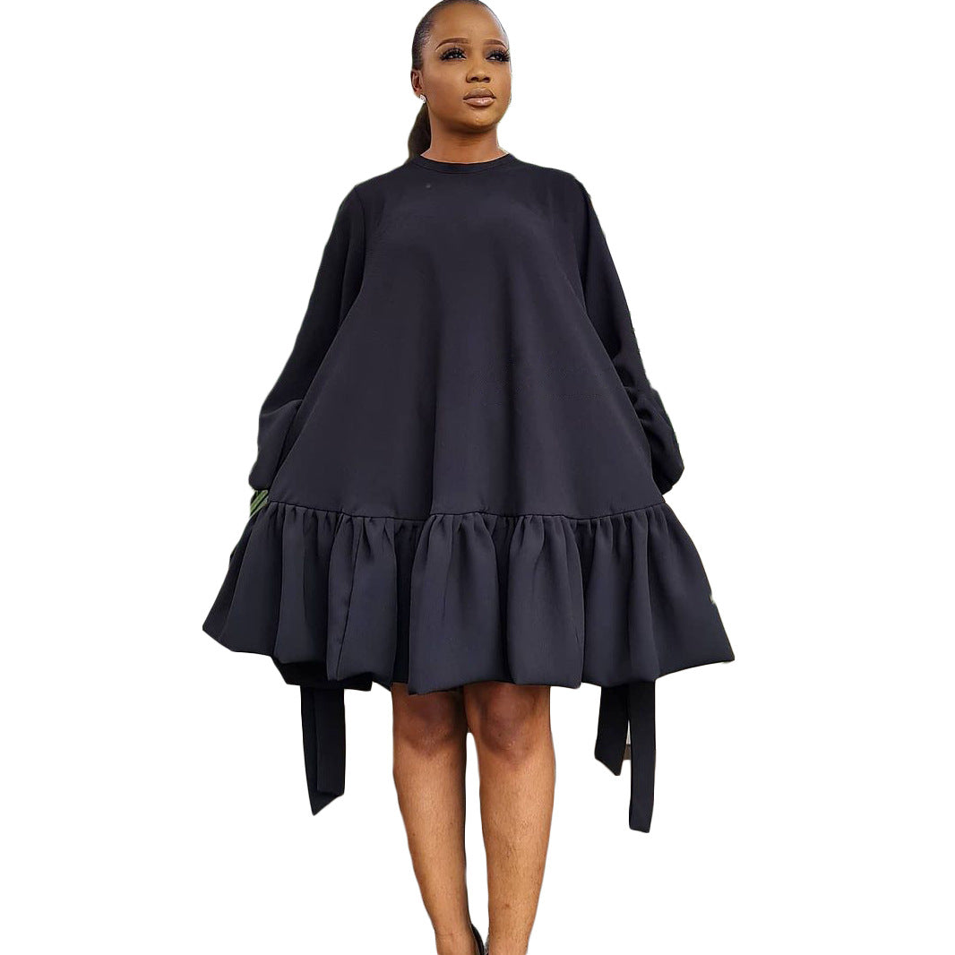 Casual tunic dress for women with ruffles and ribbons Lune London