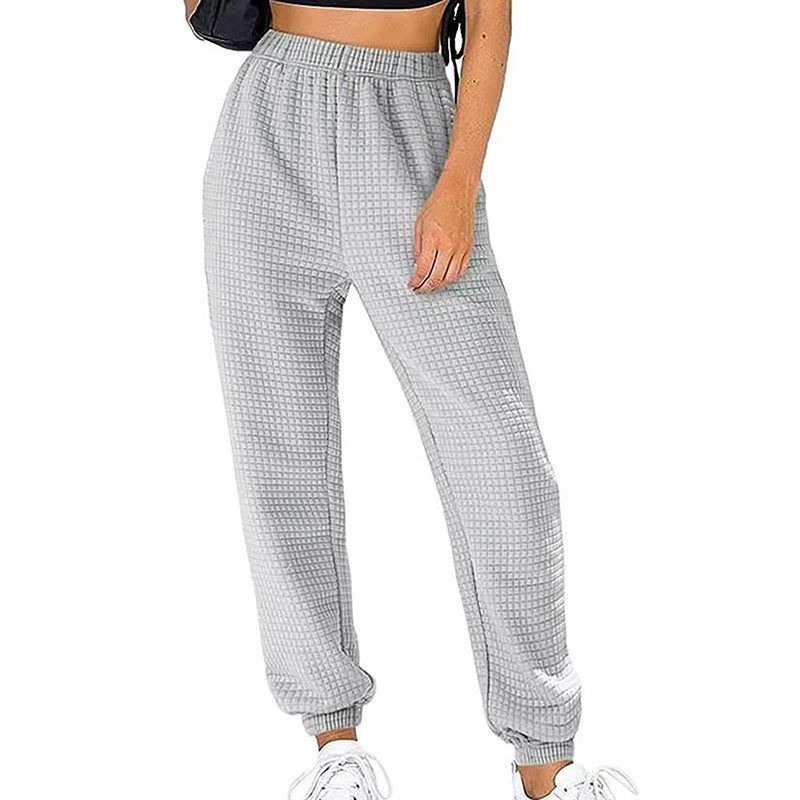 Women’s leisure trousers in textured fabric with elastic waist Chic and Style