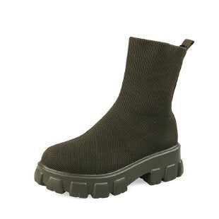 Ladies trendy boots with high shaft and sturdy platform Lune London