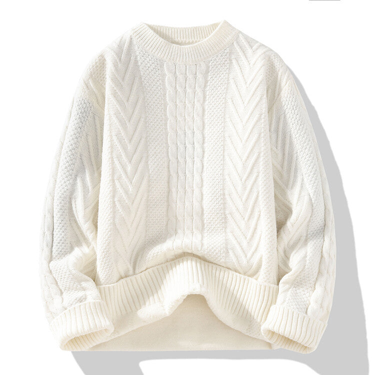 Lune London | Men's chunky knit sweater with cable pattern and casual fit