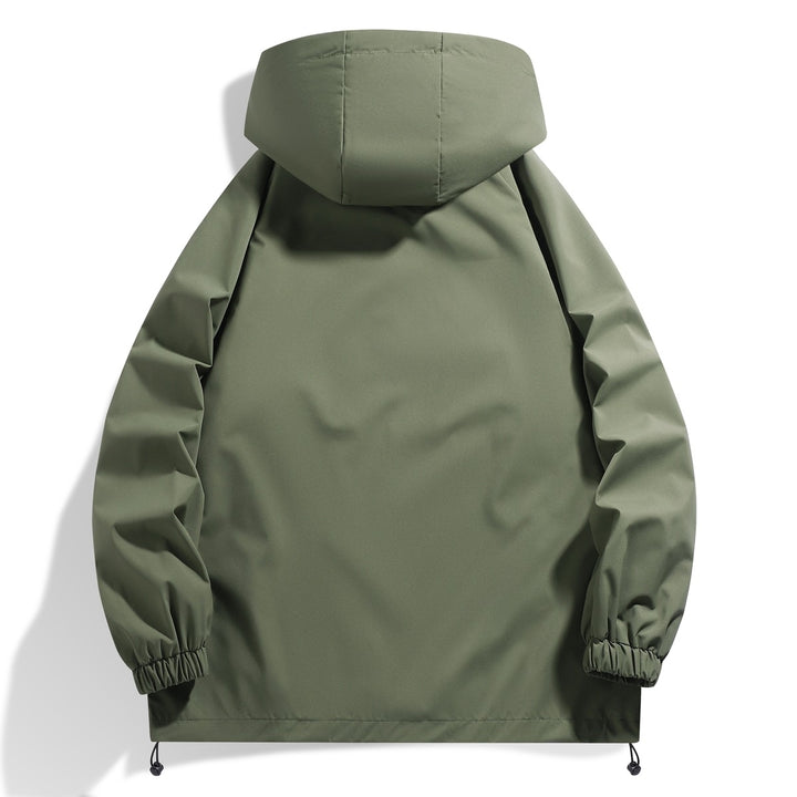Functional men's jacket with adjustable hood collar and elastic sleeve cuffs Lune London