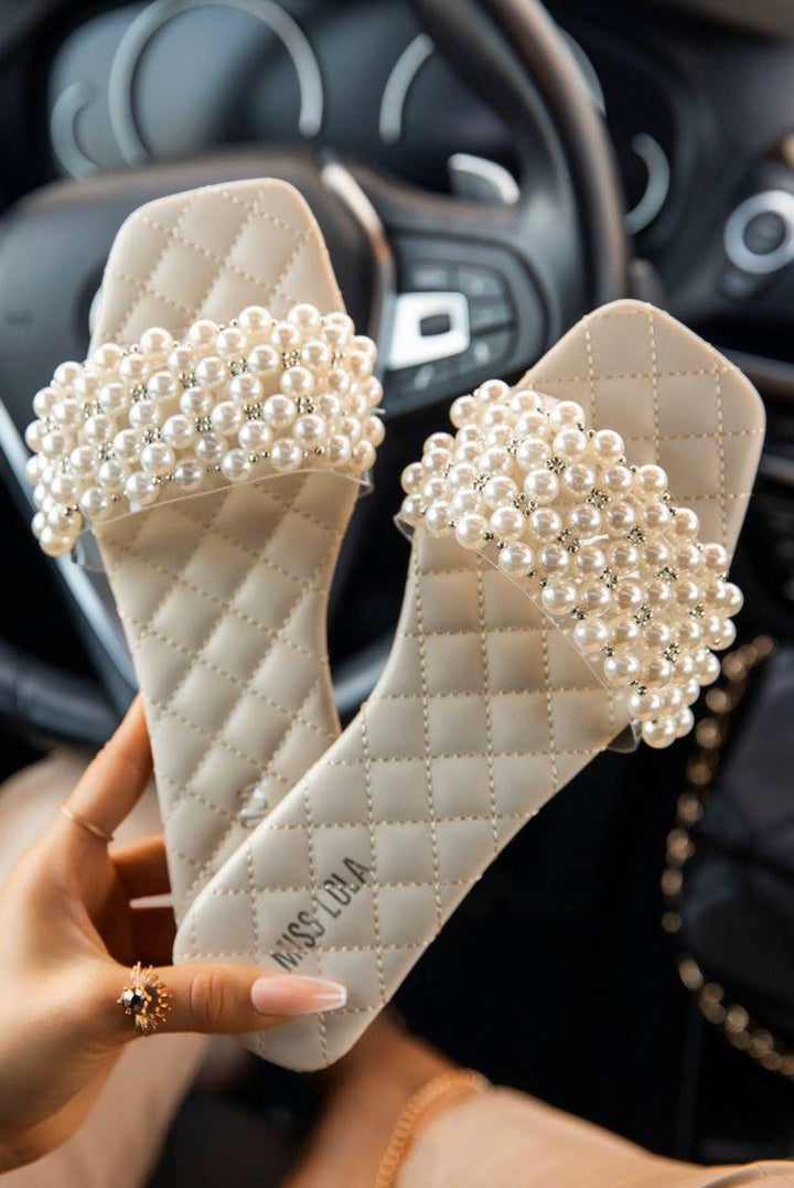 Women Comfortable Sandals with Beaded Strap and Padded Sole Lune London