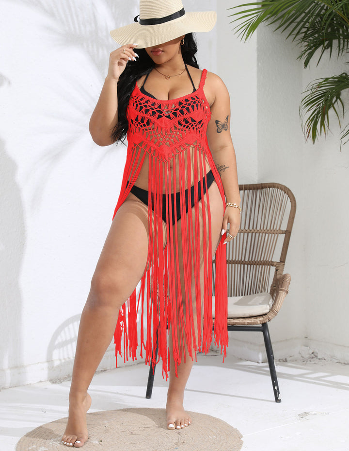 Ladies crochet fringe shawl beach Lune London