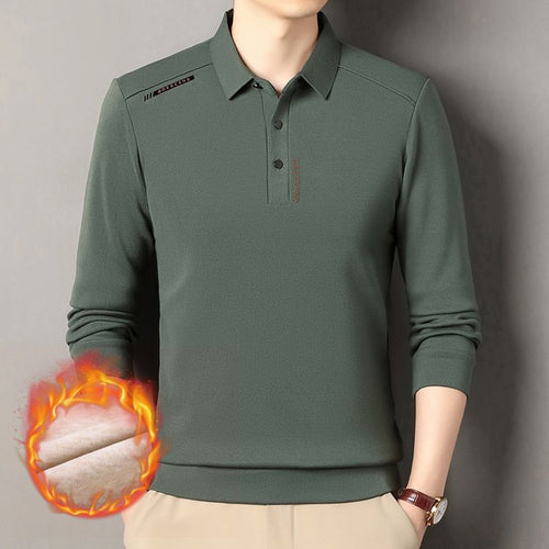 Fashionable long-sleeve polo shirt for men with highly functional material Lune London