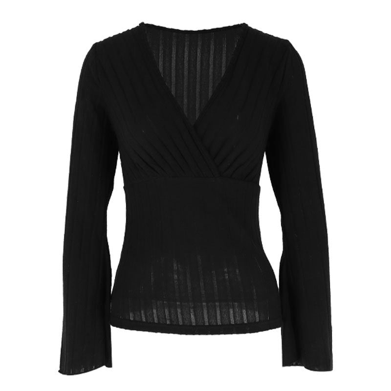 Women's figure-enhancing knit bodysuit with V-neck and wide sleeves Lune London