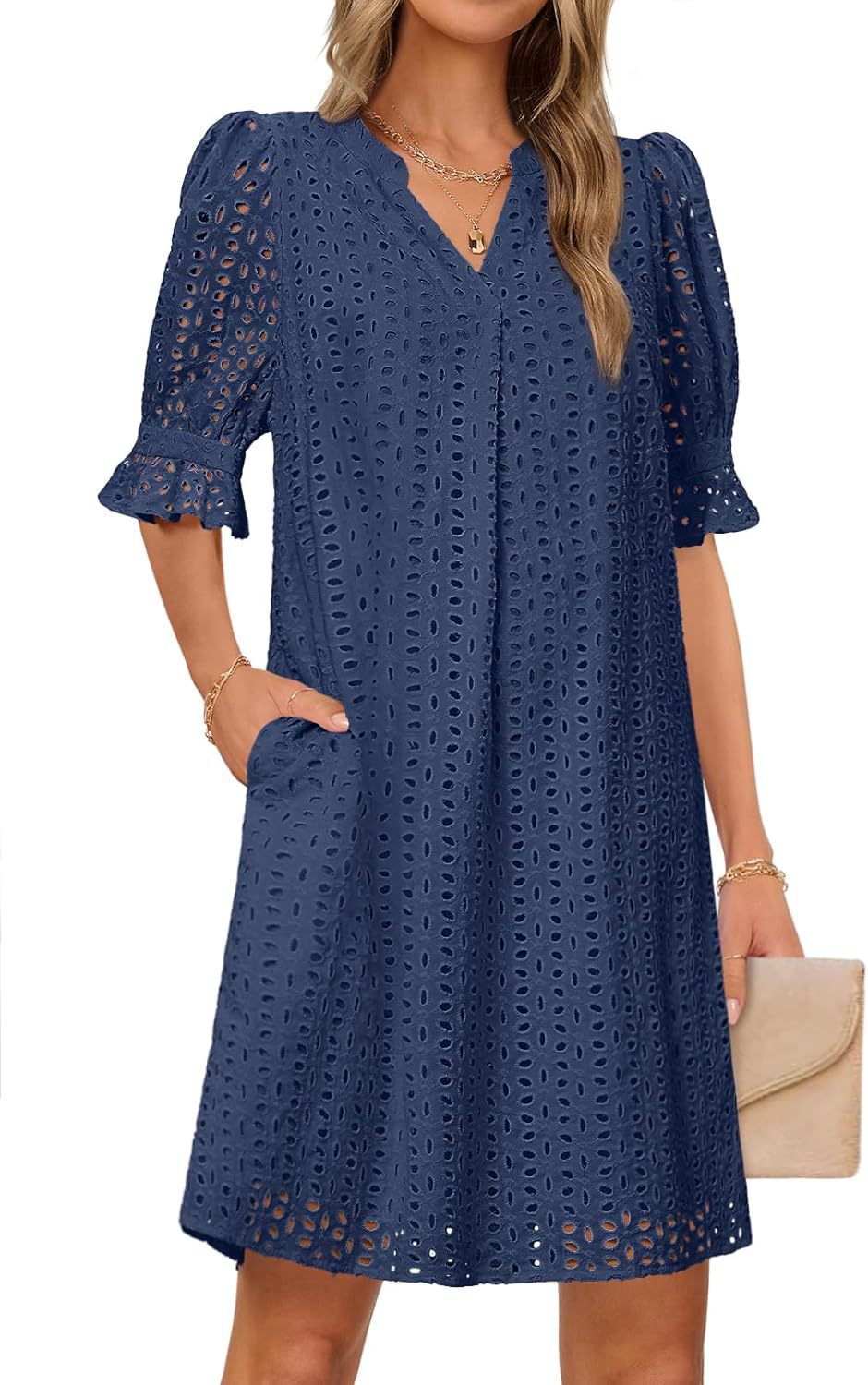 Fluid summer dress for women with elegant lace details Lune London