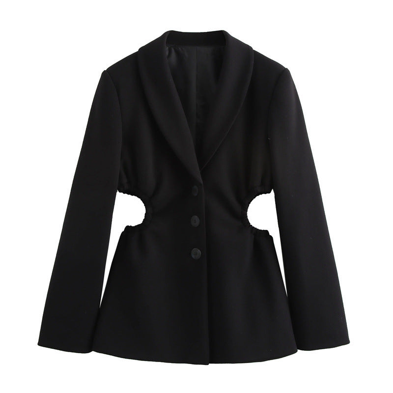 Trendy women's blazer jacket with innovative cutouts Lune London