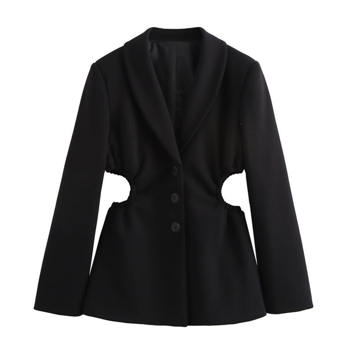 Trendy women's blazer jacket with innovative cutouts Lune London