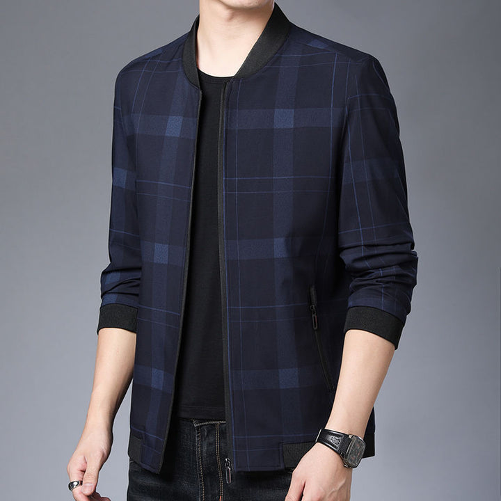 Trendy plaid jacket for men with a casual fit and practical zippered pockets Lune London