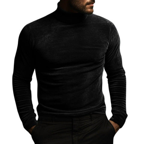 Elegant men's turtleneck sweater in velvet Lune London