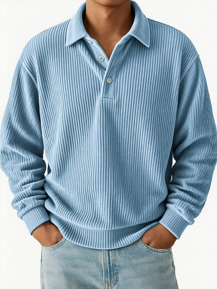 Men's polo with ribbed texture and classic collar Lune London