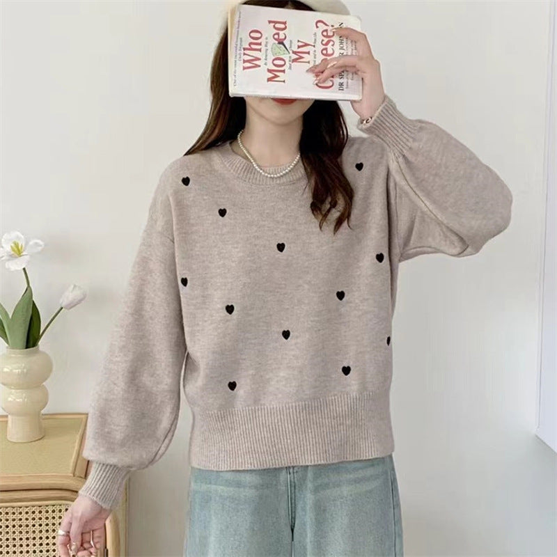 Pull femme avec motif cœur et coupe décontractée Chic & Stil