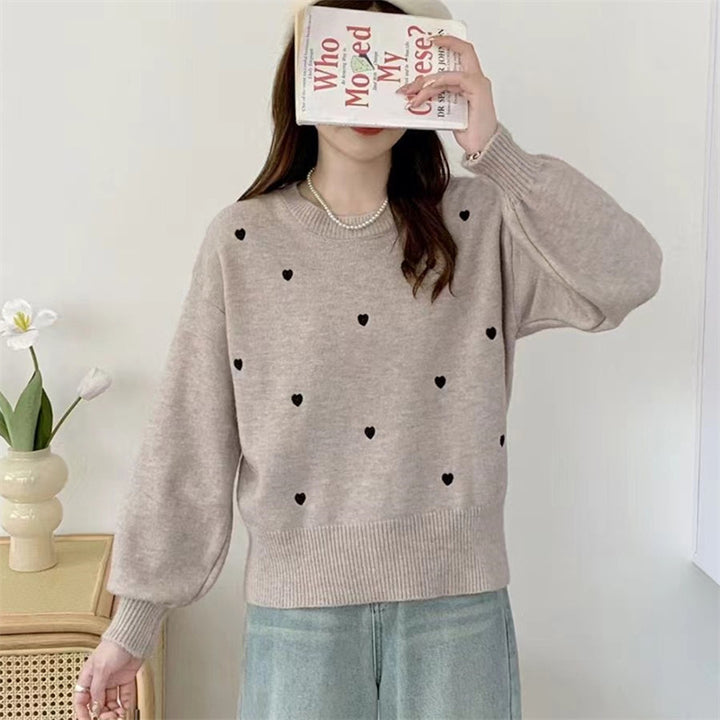 Pull femme avec motif cœur et coupe décontractée Chic & Stil