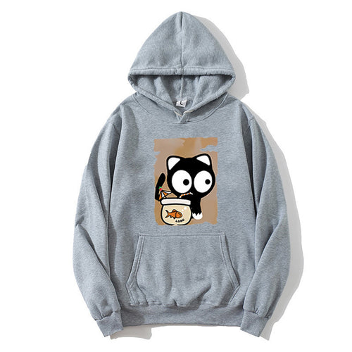Women's hooded sweatshirt with cute cat design Chic & Stil