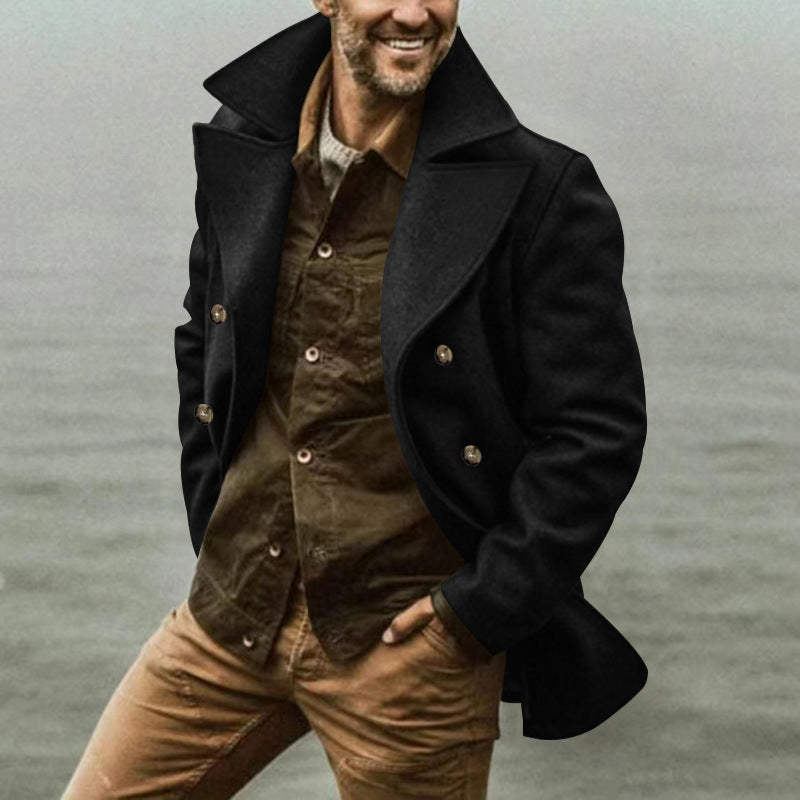 Men Elegant Peacoat Lune London