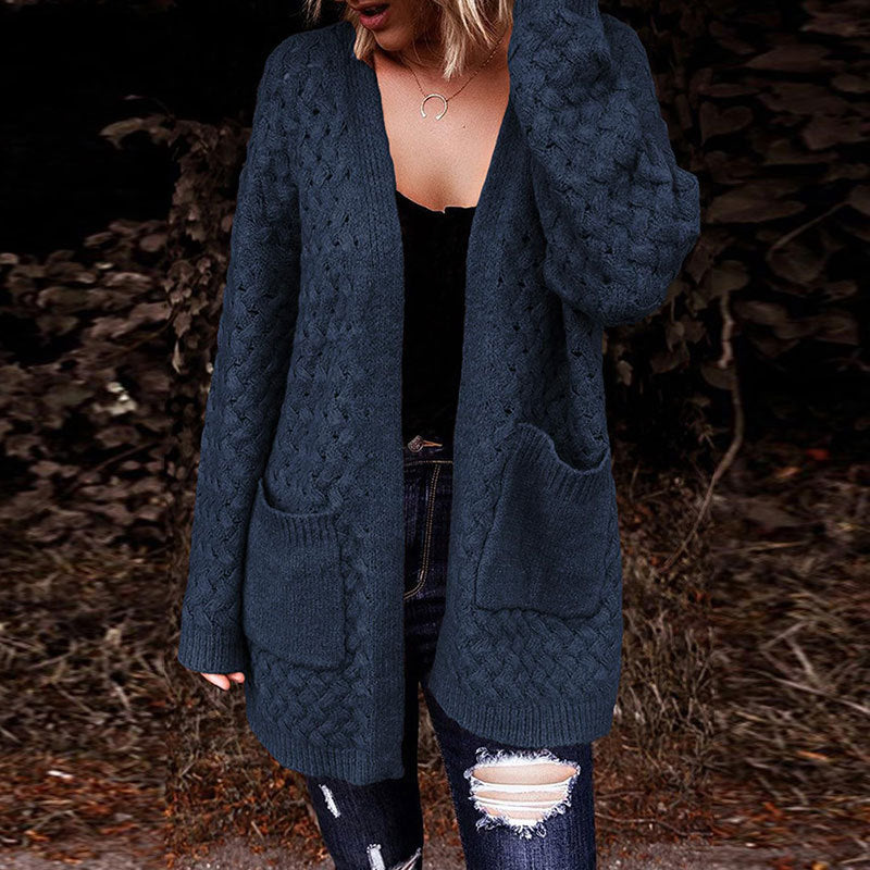 Cardigan pour femmes avec motif texturé et poches pratiques Chic & Stil