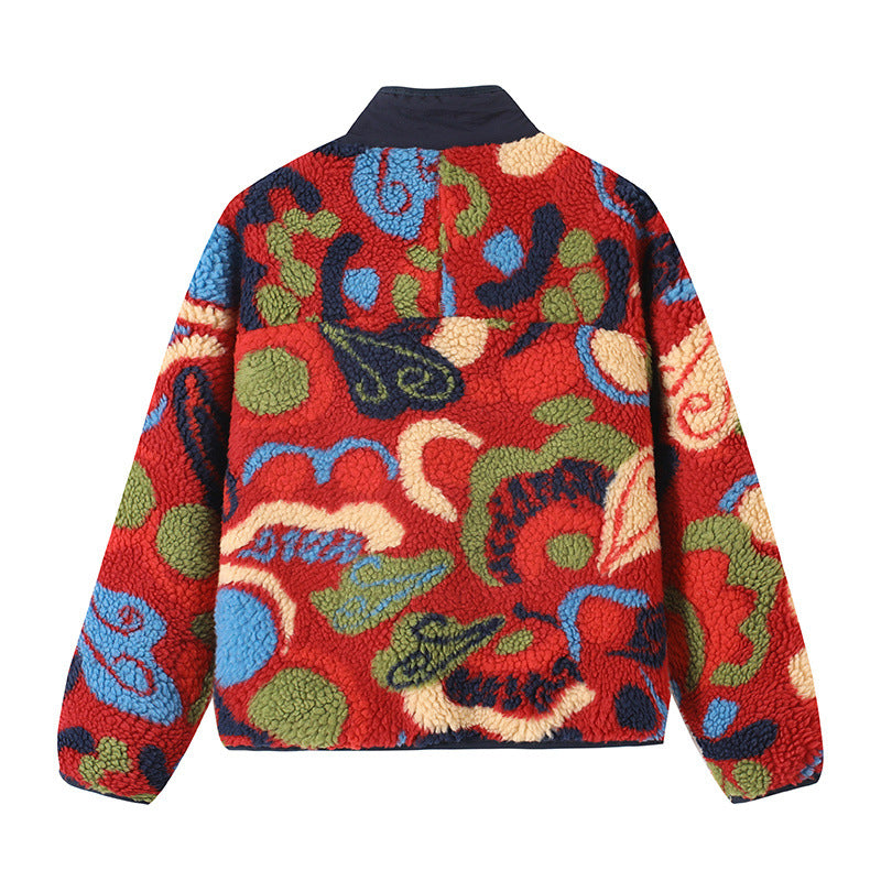Veste en polaire colorée pour femmes avec col haut et poches pratiques Chic & Stil