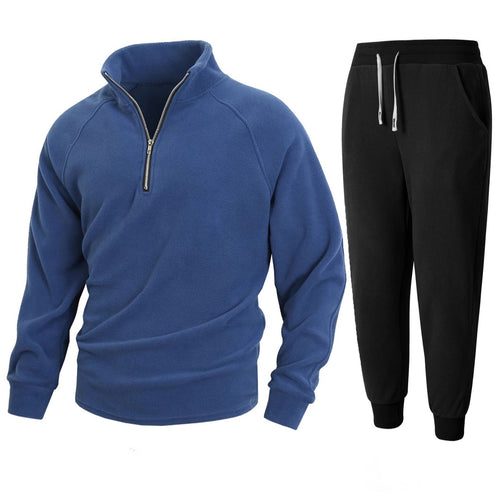 Men's fleece lounge jacket with mid-length zip Lune London