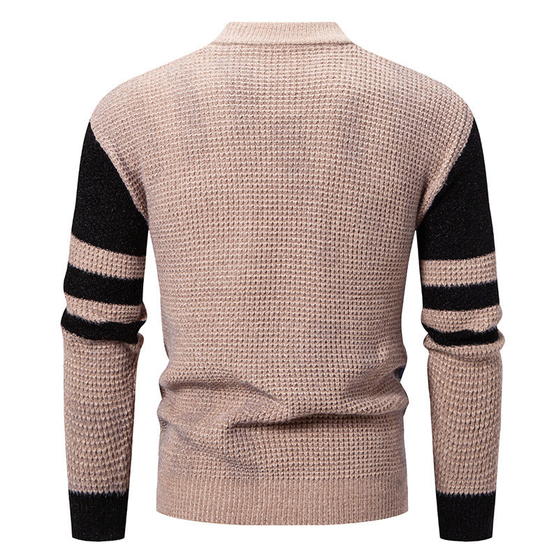 Modern sweater for men with textured color block design Lune London