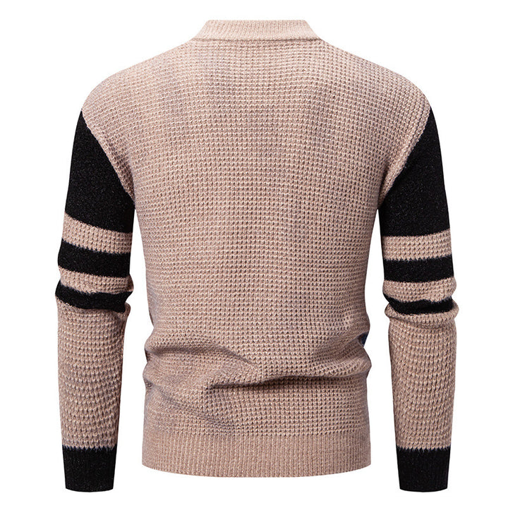 Modern sweater for men with textured color block design Lune London