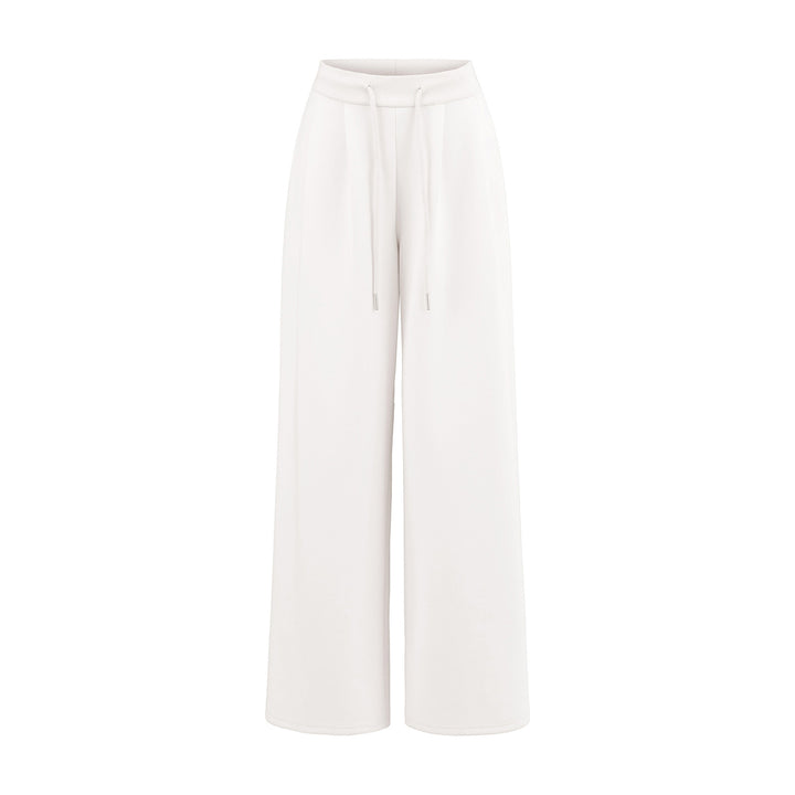 Wide jogger pants for women with elastic waist and decorative drawstring Lune London