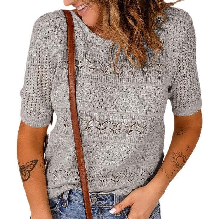 Top en tricot pour femmes avec un design texturé unique Chic & Stil