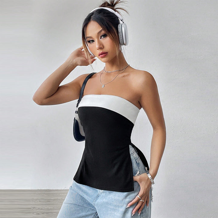 Débardeur pour femmes avec une silhouette ajustée et un design contrasté élégant Chic & Stil