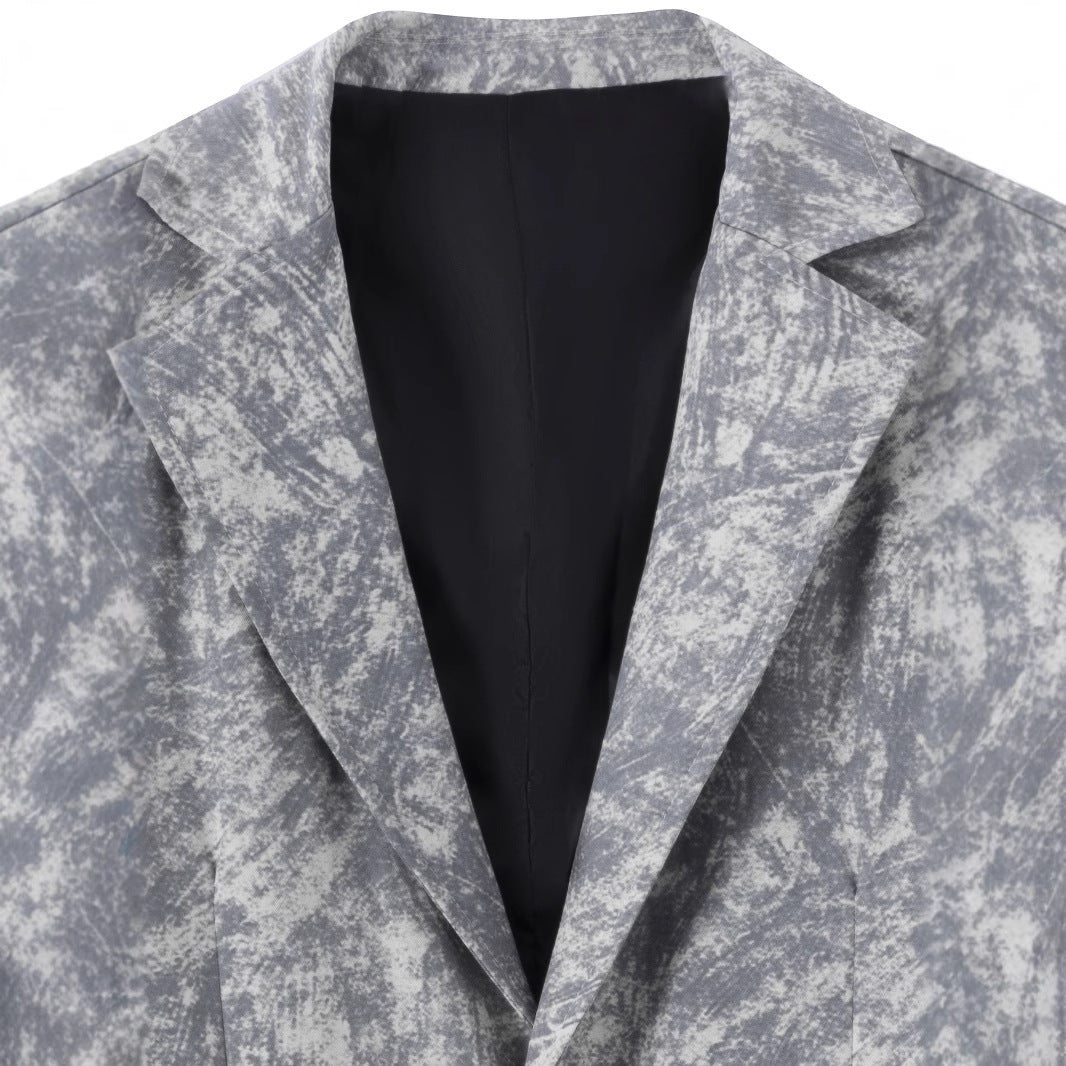Chic and stylish blazer jacket with modern artistic pattern for men