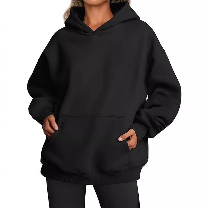 Ladies Oversized Hoodie with practical pockets and a soft lining Lune London