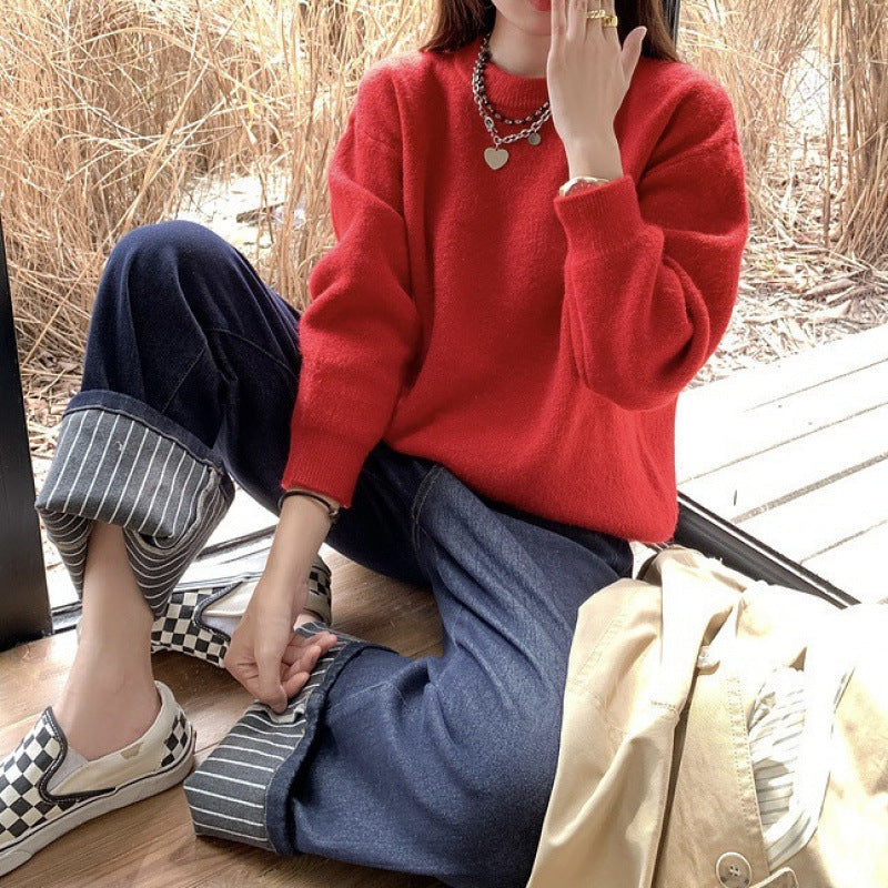 Pull en maille confortable pour femmes à coupe surdimensionnée Chic & Stil