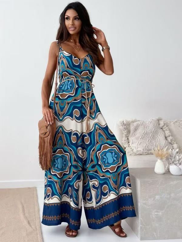 Ladies Wide Cut Printed Bohemian Chic Romper and Style