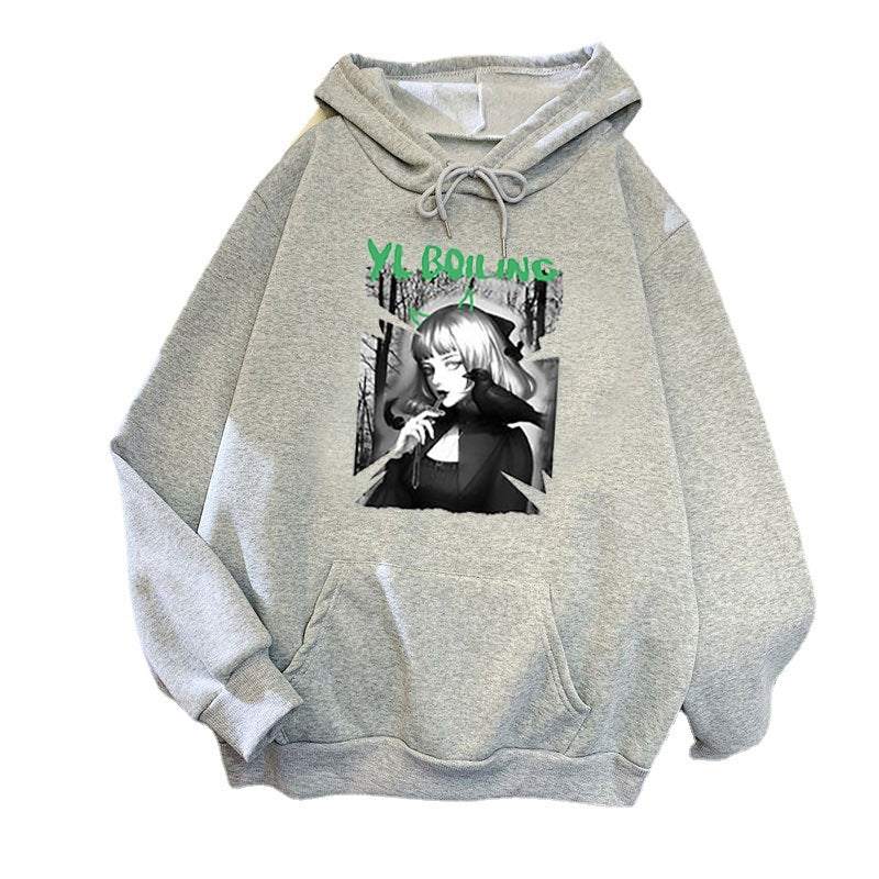 Women's hooded sweatshirt with avant-garde graphic design Chic & Stil