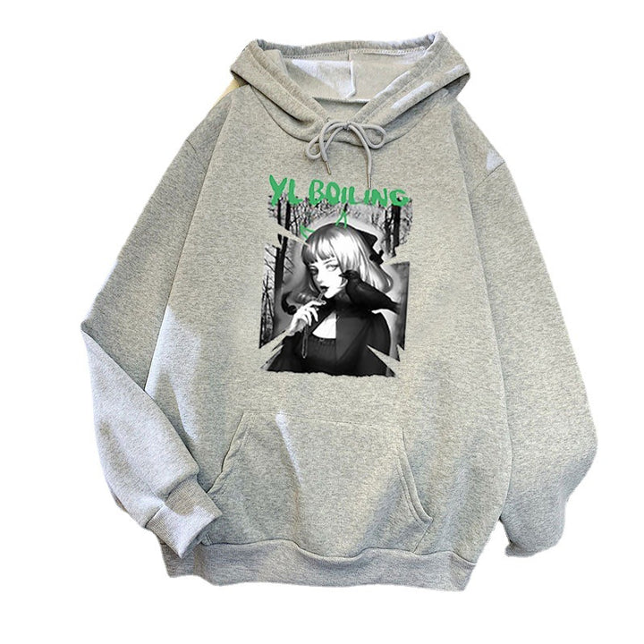 Women's hooded sweatshirt with avant-garde graphic design Chic & Stil