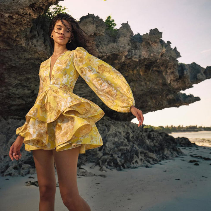 Women Festive Floral Dress Chic & Stil