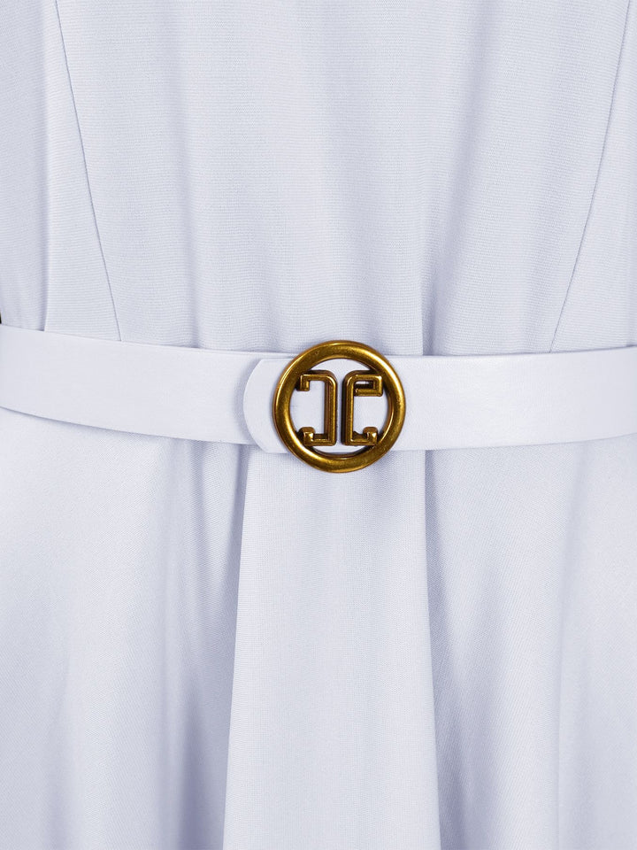 Midi dress for women with puff sleeves and a waistband Lune London