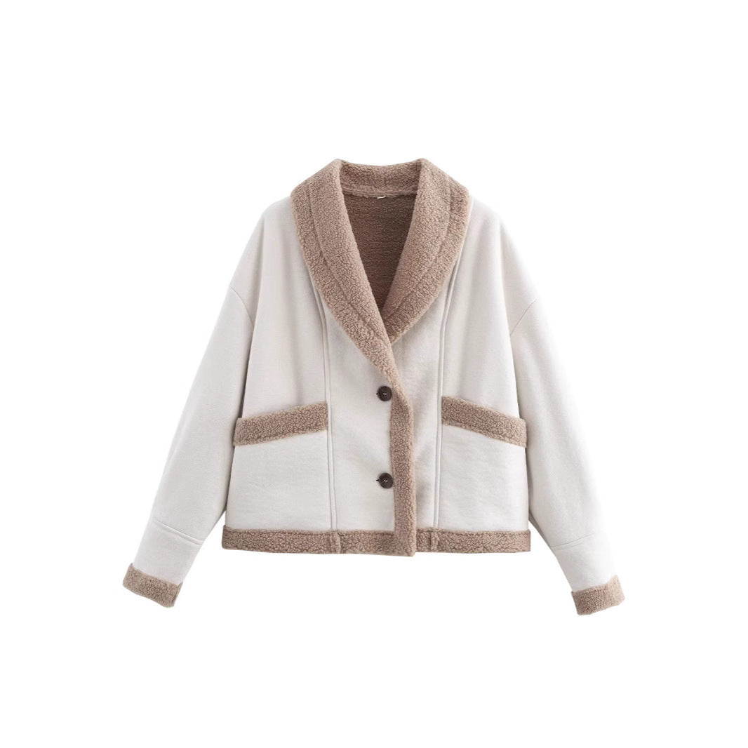 Ladies plush jacket with wool Lune London