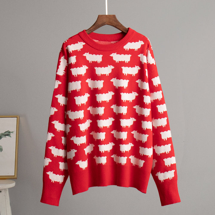 Pull en tricot pour femmes avec un design de mouton original Lune London