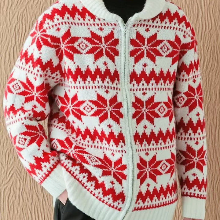 Women's knit jacket with traditional pattern Lune London