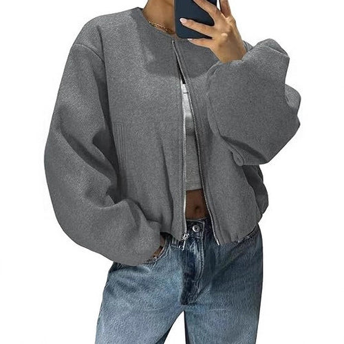 Veste ZIP de loisirs pour femmes avec des manches ballon Chic & Stil
