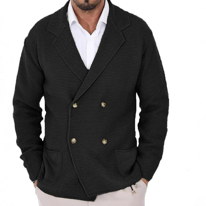 Men's sweater jacket with trendy shawl collar and decorative buttons Lune London