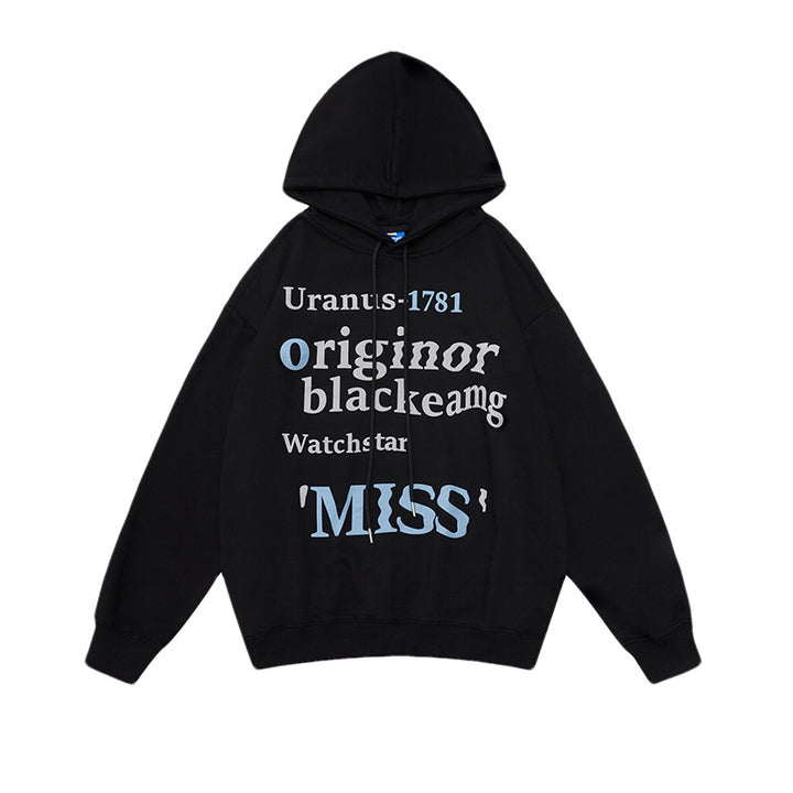 Women's leisure hoodie with trendy lettering Lune London