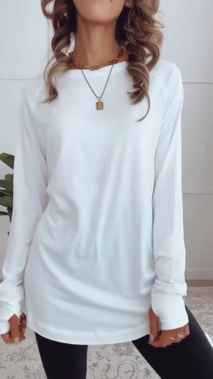 T-shirt pour femme à manches longues décontracté en coton de haute qualité Chic & Stil