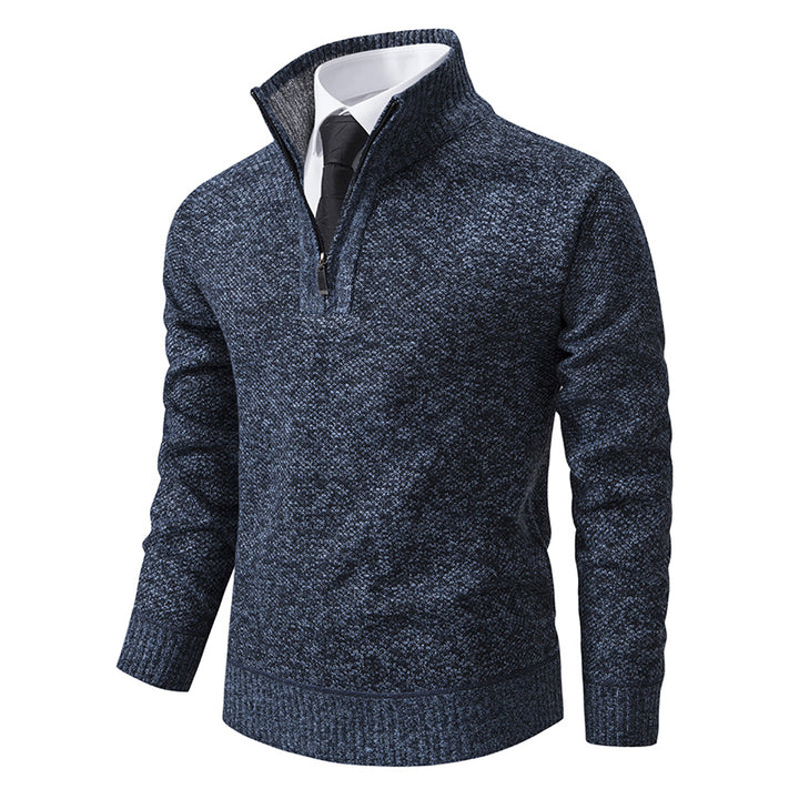 Men's knit sweater with modern zipper and textured surface Lune London