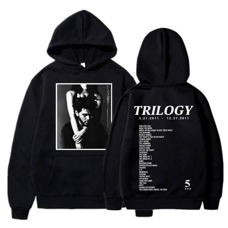Women's hoodie with artistic photo print and unique lettering Lune London