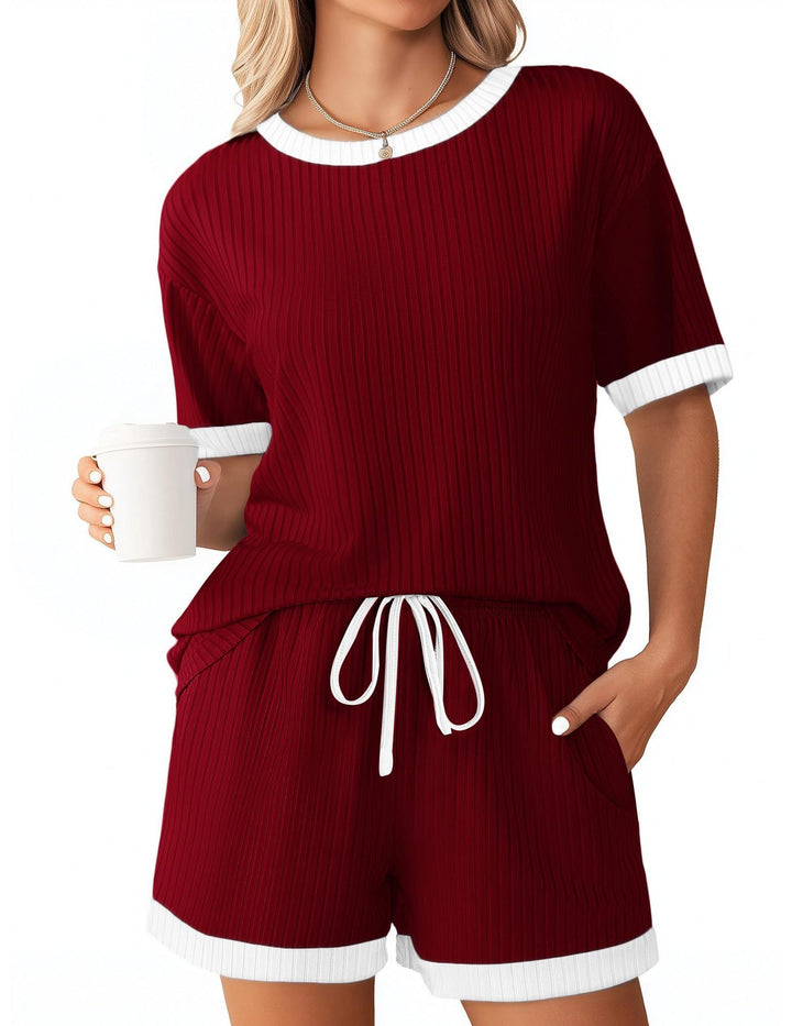 Women's Comfortable Leisure Set with Ribbed Texture and Elastic Waistband Lune London