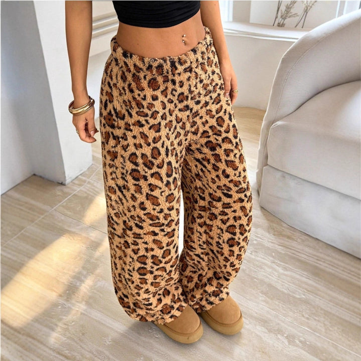 Pantalons décontractés pour femmes à imprimé léopard Chic & Stil
