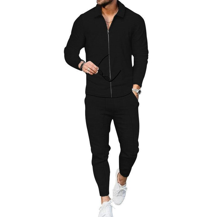 Modern leisure suit for men with textured top and modern pants Lune London