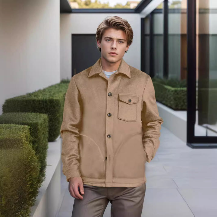 Wool jacket for men with structured design and practical chest pocket Lune London
