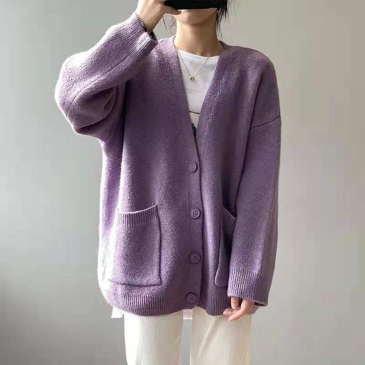 Cardigan femme avec col en V et poches pratiques Chic & Stil 1771687738